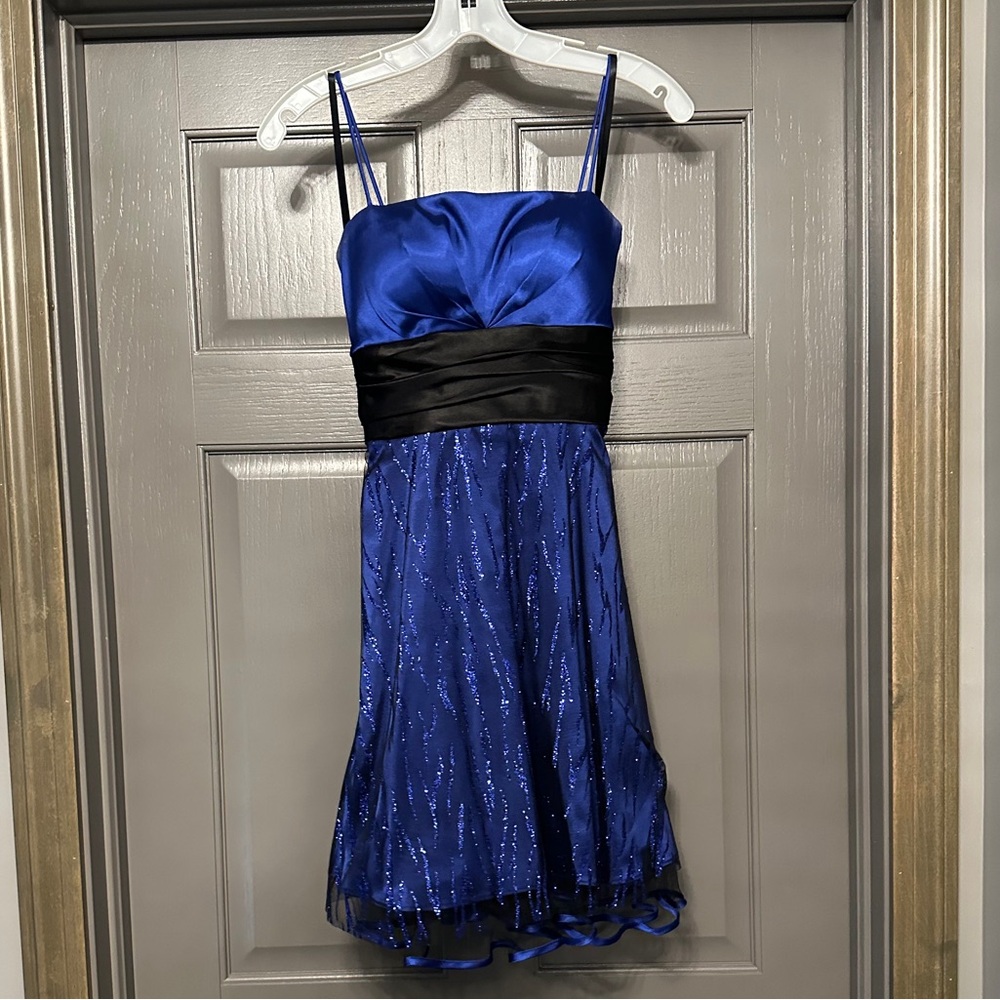 Elegant Blue and Black Kids Dress